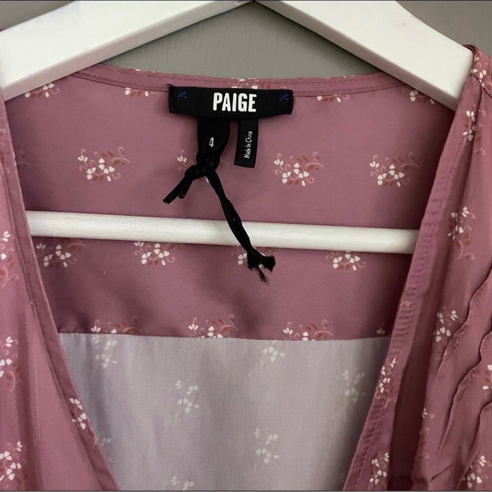 PAIGE Pink Ruffled Tiered Mini Dress - Picture 10 of 11